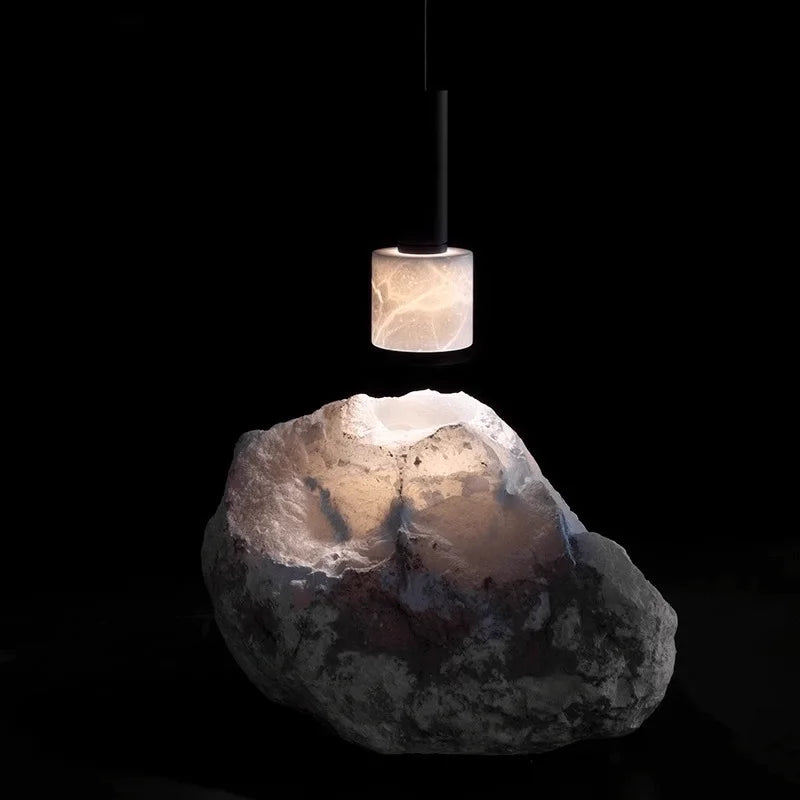 Marble Effect Pendant Chandelier – Modern Compact Ceiling Light for Living Room, Hallway, Bedroom & Bar | Simple, Elegant Bedside Lighting