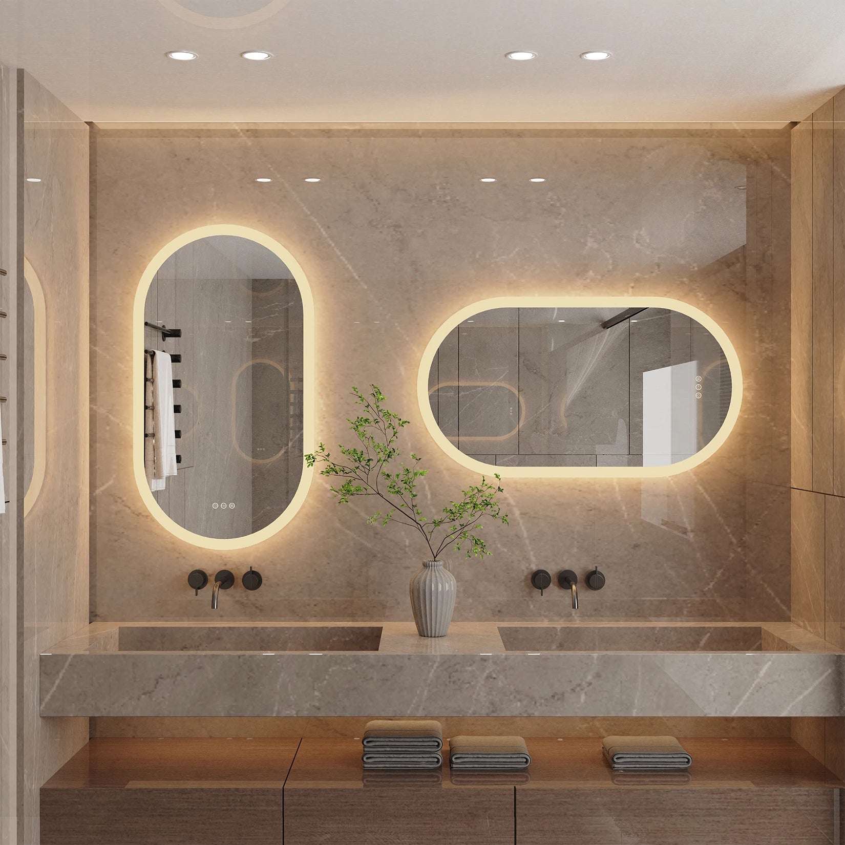 Liv | Frameless Backlit Oval LED Bathroom Mirror