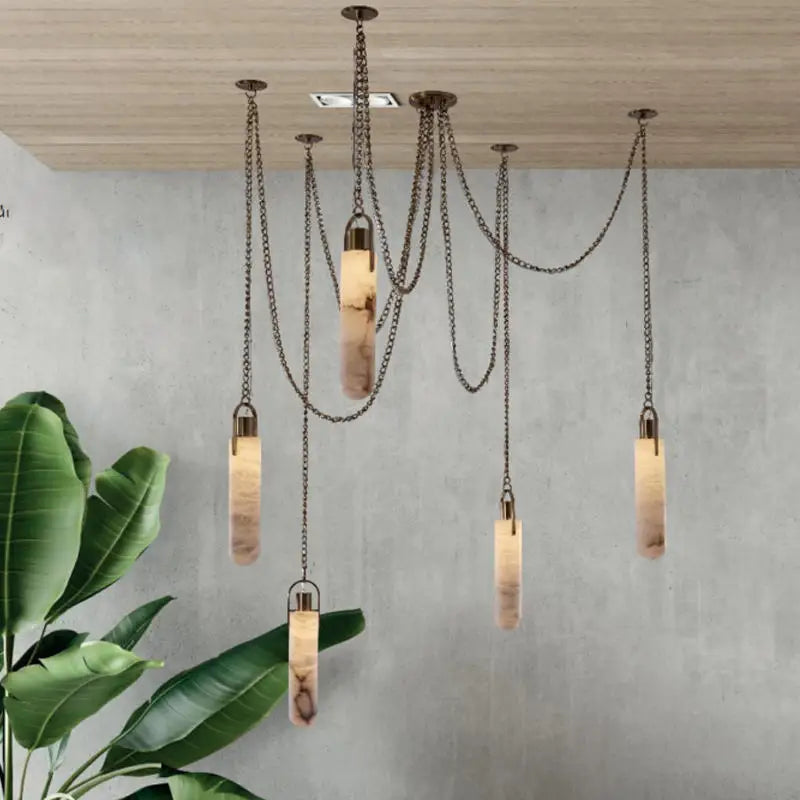Rosalba | Alabaster and Brass Multi-Light Chandelier