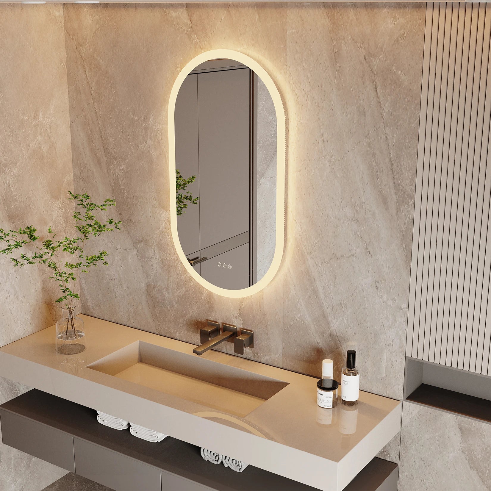 Liv | Frameless Backlit Oval LED Bathroom Mirror