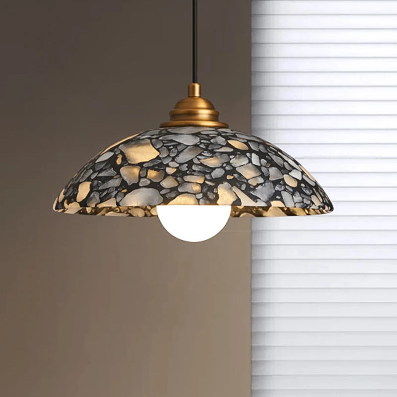 Donatella | Black Spliced Marble Pendant