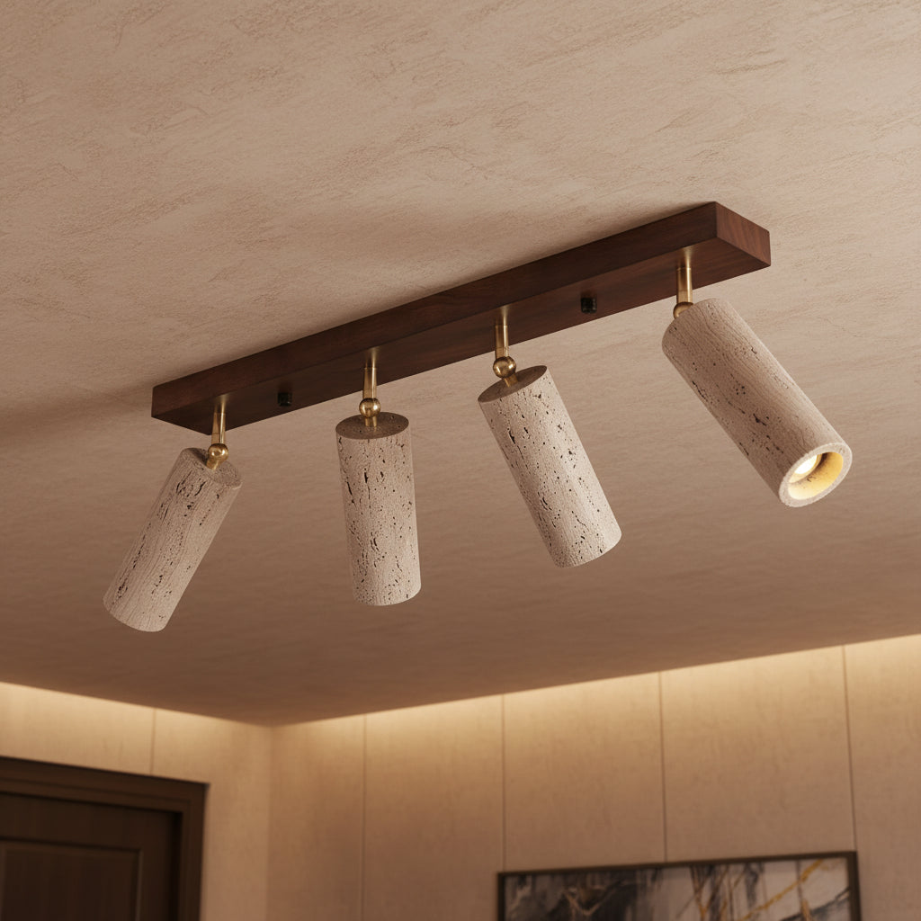 Cueva | Travertine Multi-Head Ceiling Spotlight