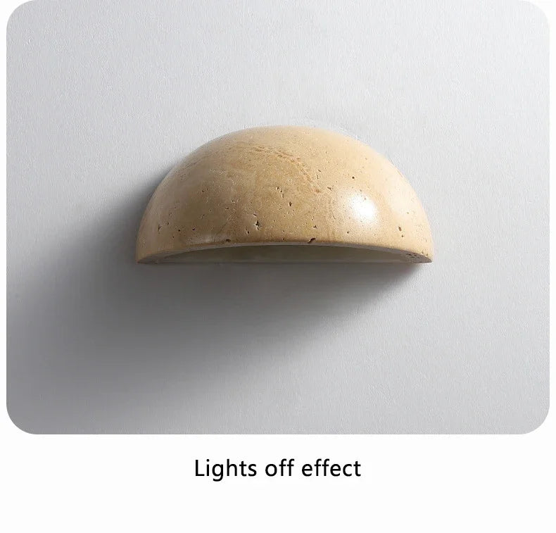 Medialuna | Semi-Circle Travertine Bedside Wall Lamp