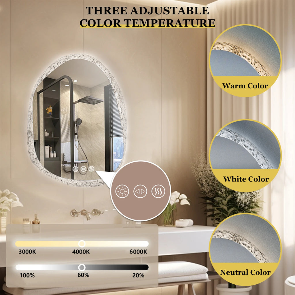 LED Wall-Mounted Vanity Mirror with Bright, Even Illumination