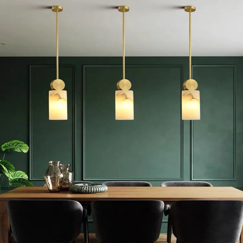 Artemis | Alabaster & Copper Pendant Light