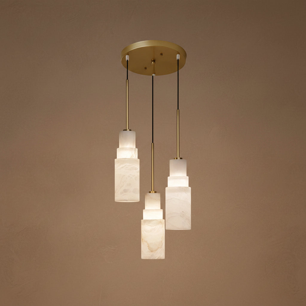 Elettra | Spanish Alabaster Triple-Head Pendant