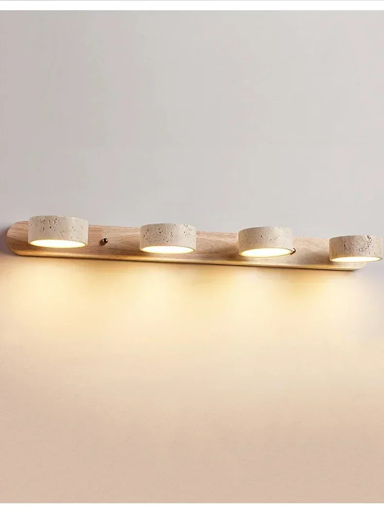 Gemela | Rotatable Travertine Duo Vanity Wall Light