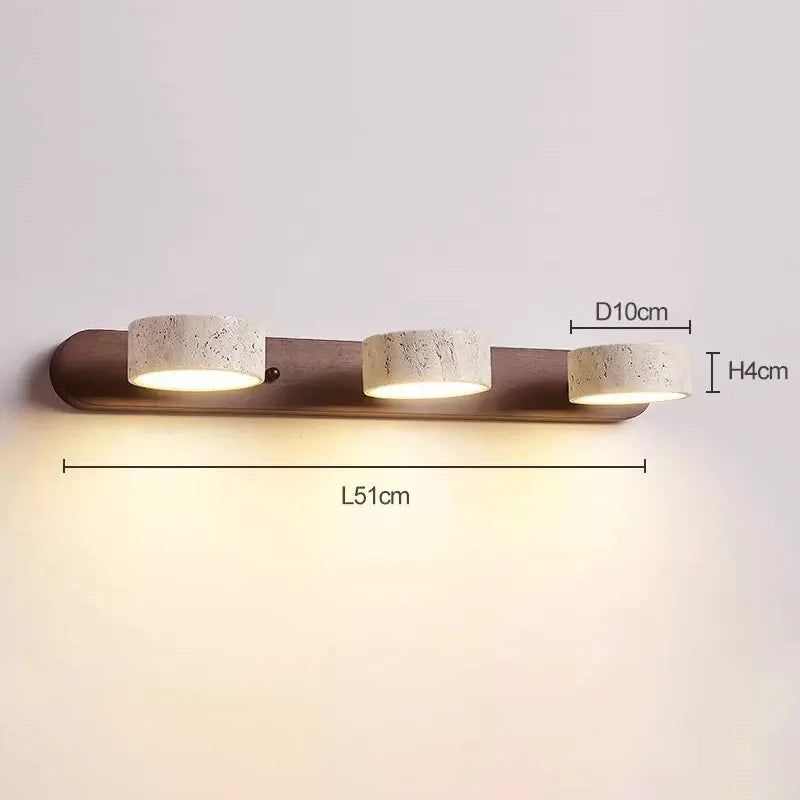Gemela | Rotatable Travertine Duo Vanity Wall Light