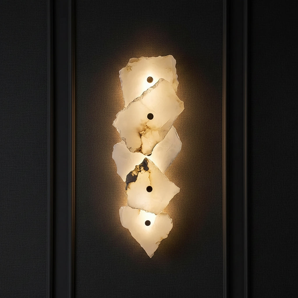 Athena | Natural Marble Multi-Stone Wall Sconce