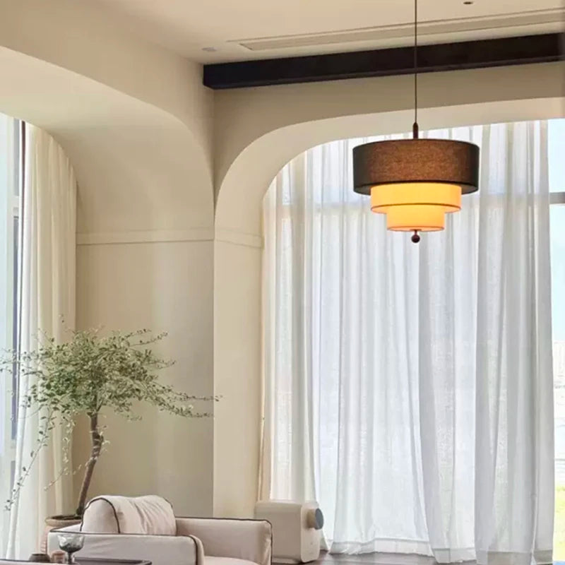 Marcia | Fabric and Wood Chandelier