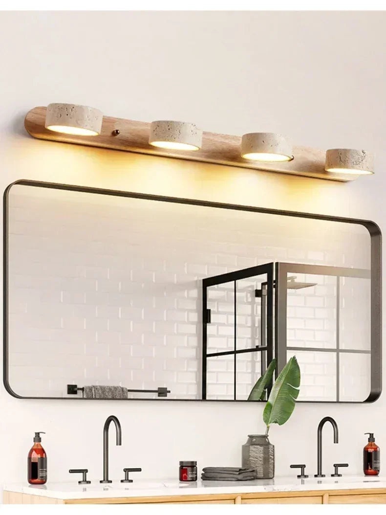 Gemela | Rotatable Travertine Duo Vanity Wall Light