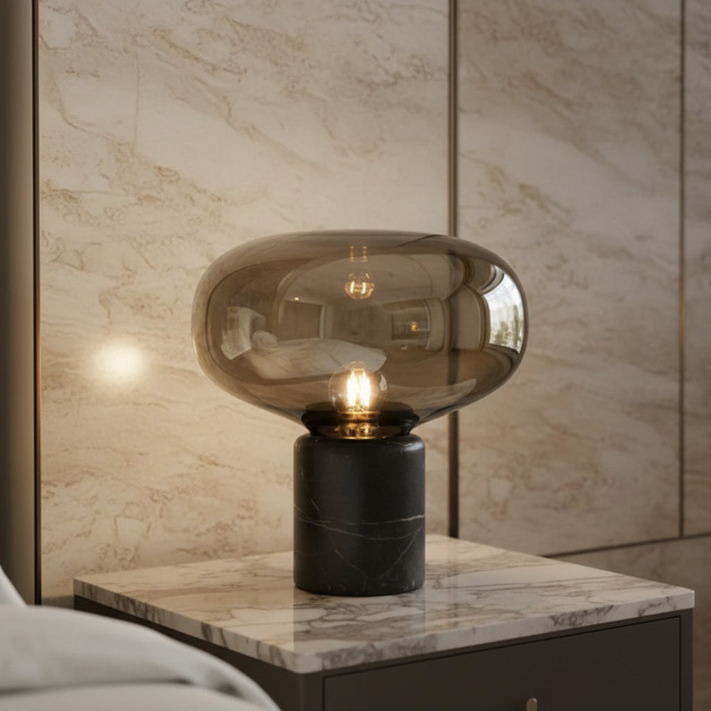 Nyx | Marble & Glass Mushroom Table Lamp