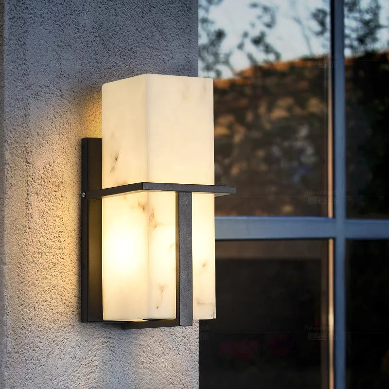 Gonçalo | Marble Effect Outdoor Porch Light