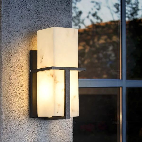 Gonçalo | Marble Effect Outdoor Porch Light