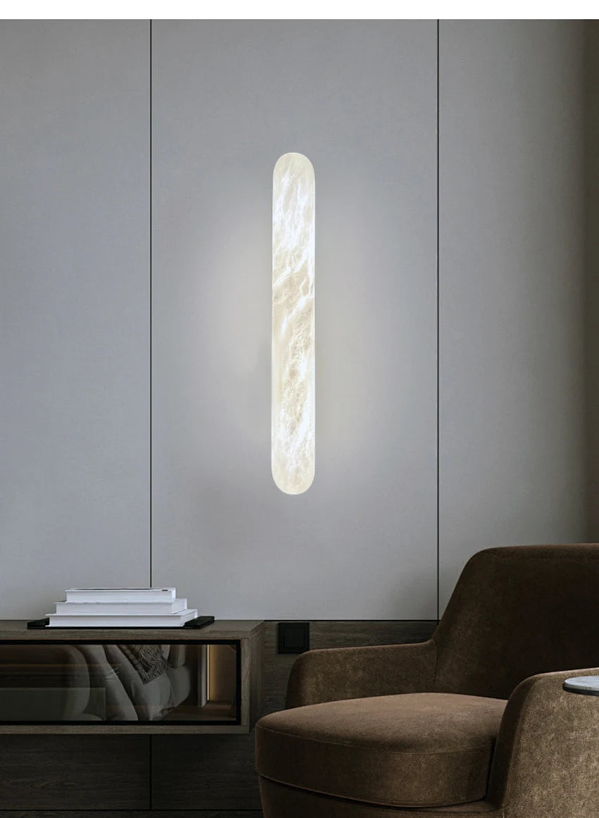 Apollo | Long Oval Alabaster Wall Sconce