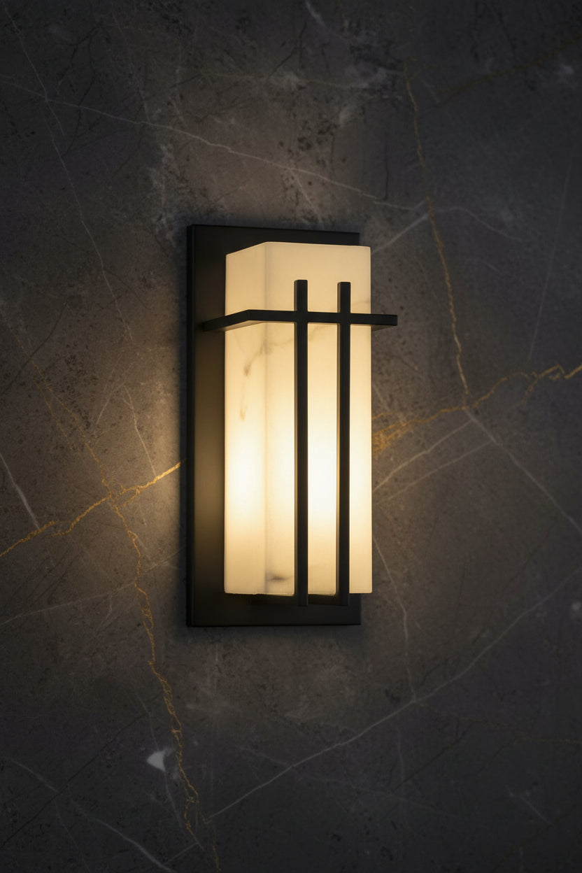 Gonçalo | Marble Effect Outdoor Porch Light