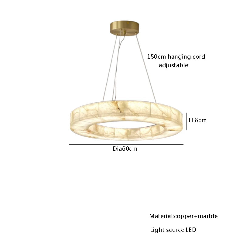 Odette | European Round Alabaster Chandelier