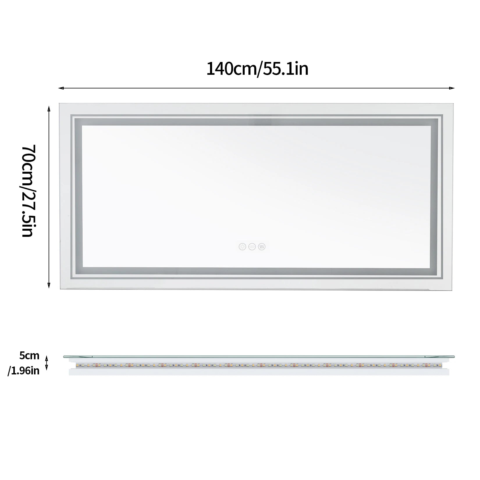 Ingrid | Front & Backlit LED Bathroom Mirror