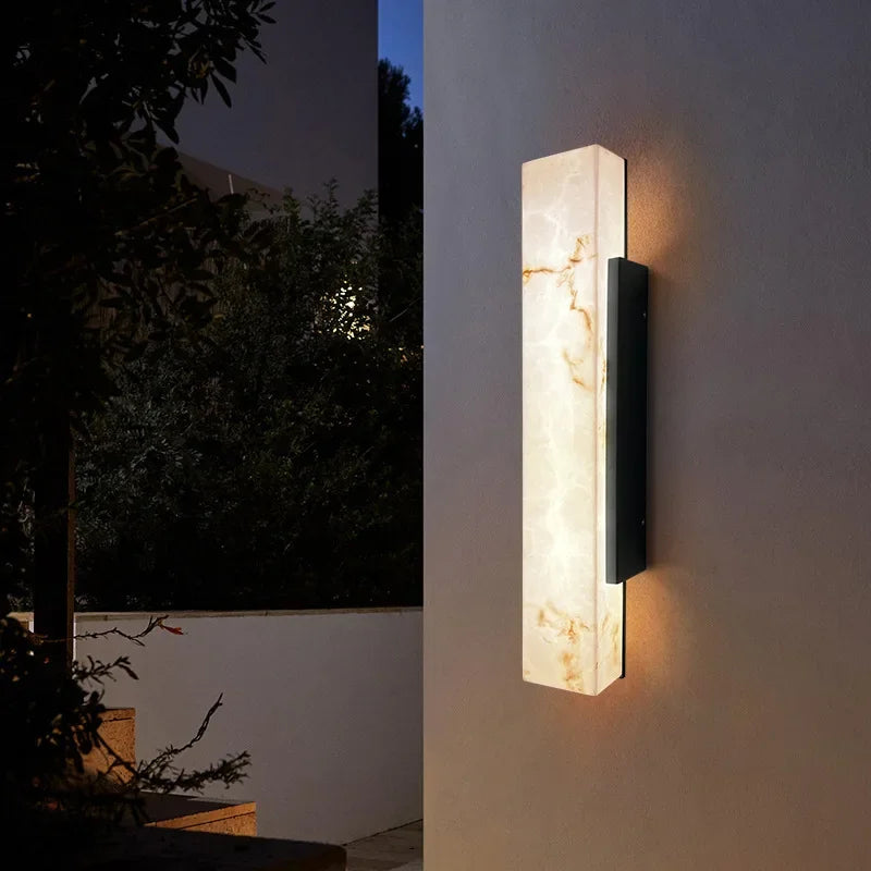 Cian | Marble-Effect Outdoor Wall Light