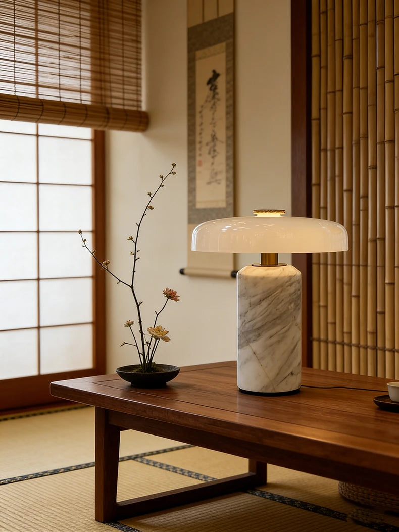Iris | Marble & Glass Table Lamp
