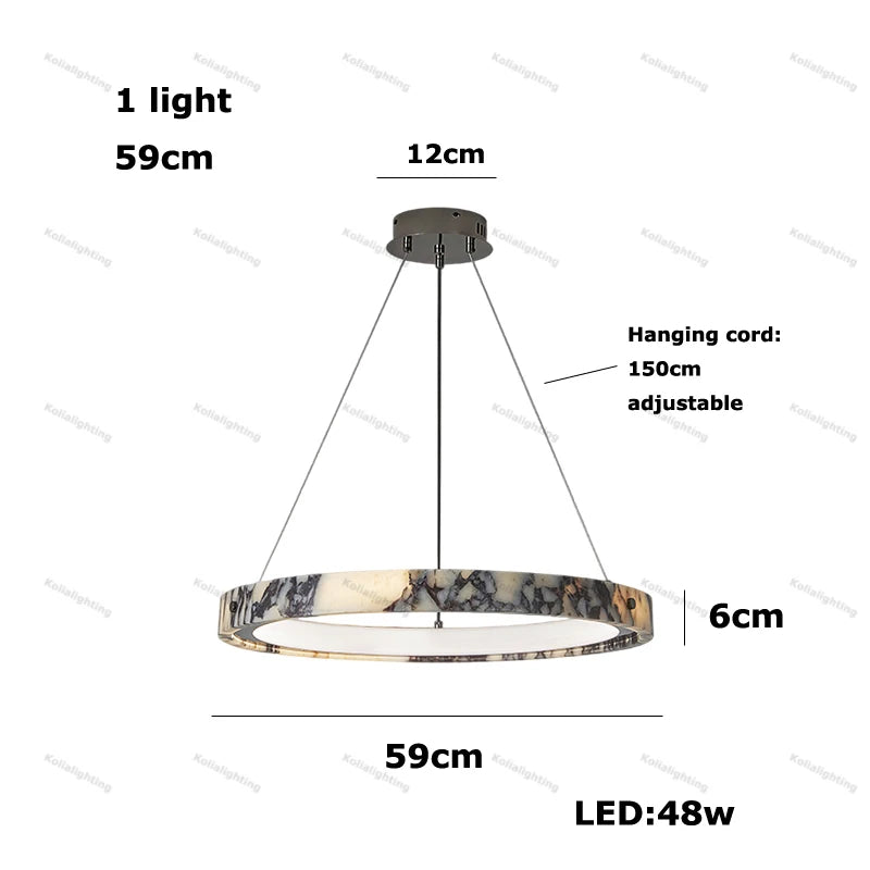 Talia | Marble LED Ceiling Chandelier