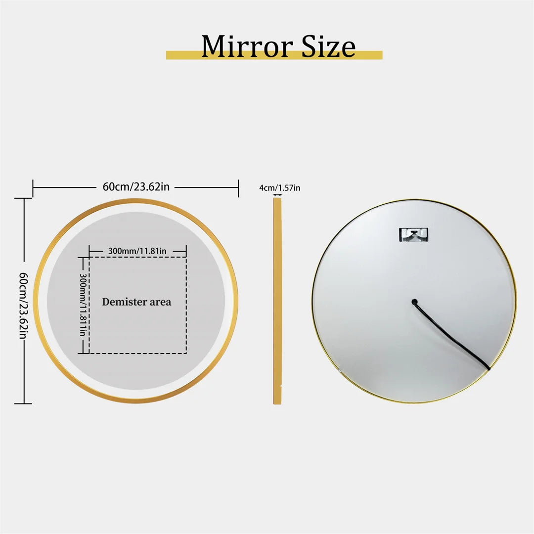Gold Frame LED Bathroom Vanity Mirror - Elegant, Bright Illumination