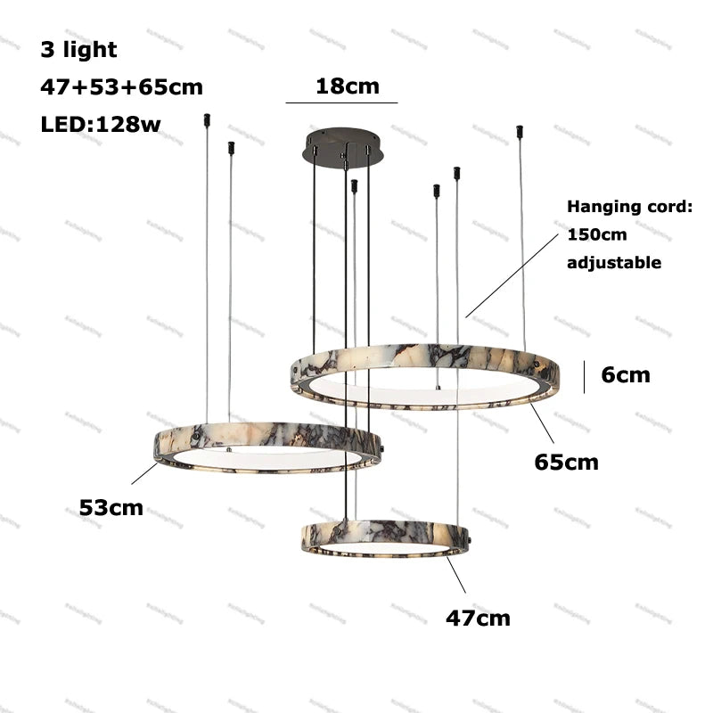 Talia | Marble LED Ceiling Chandelier