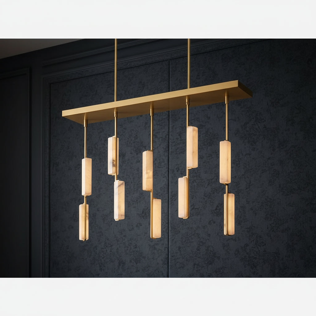 Blanche | Linear Alabaster Pendant Chandelier