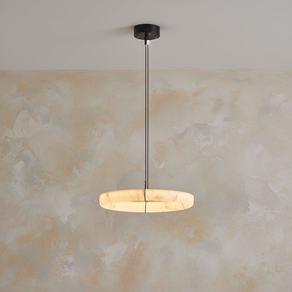 Nerina | Marble Effect Ring Chandelier