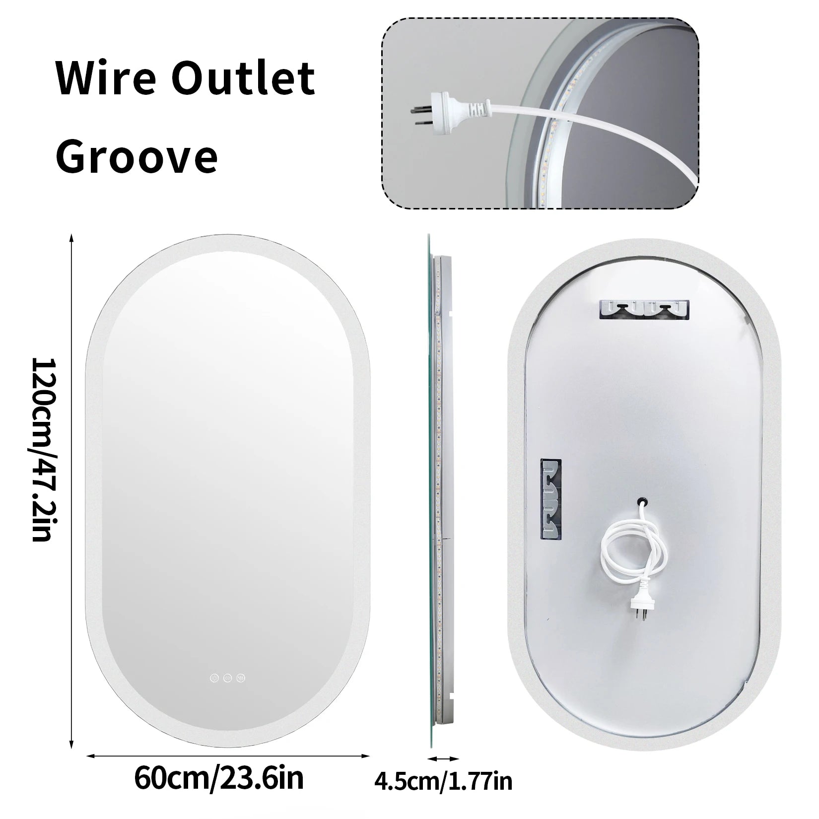 Liv | Frameless Backlit Oval LED Bathroom Mirror