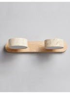 Gemela | Rotatable Travertine Duo Vanity Wall Light