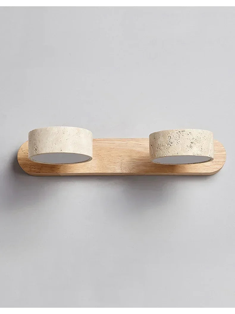 Gemela | Rotatable Travertine Duo Vanity Wall Light