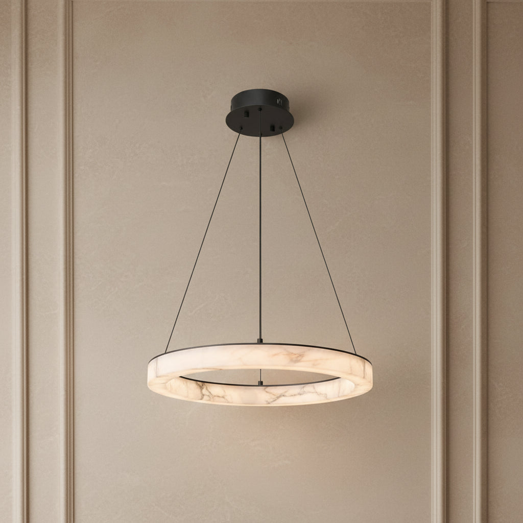 Sigrid | Natural Marble Ring Chandelier