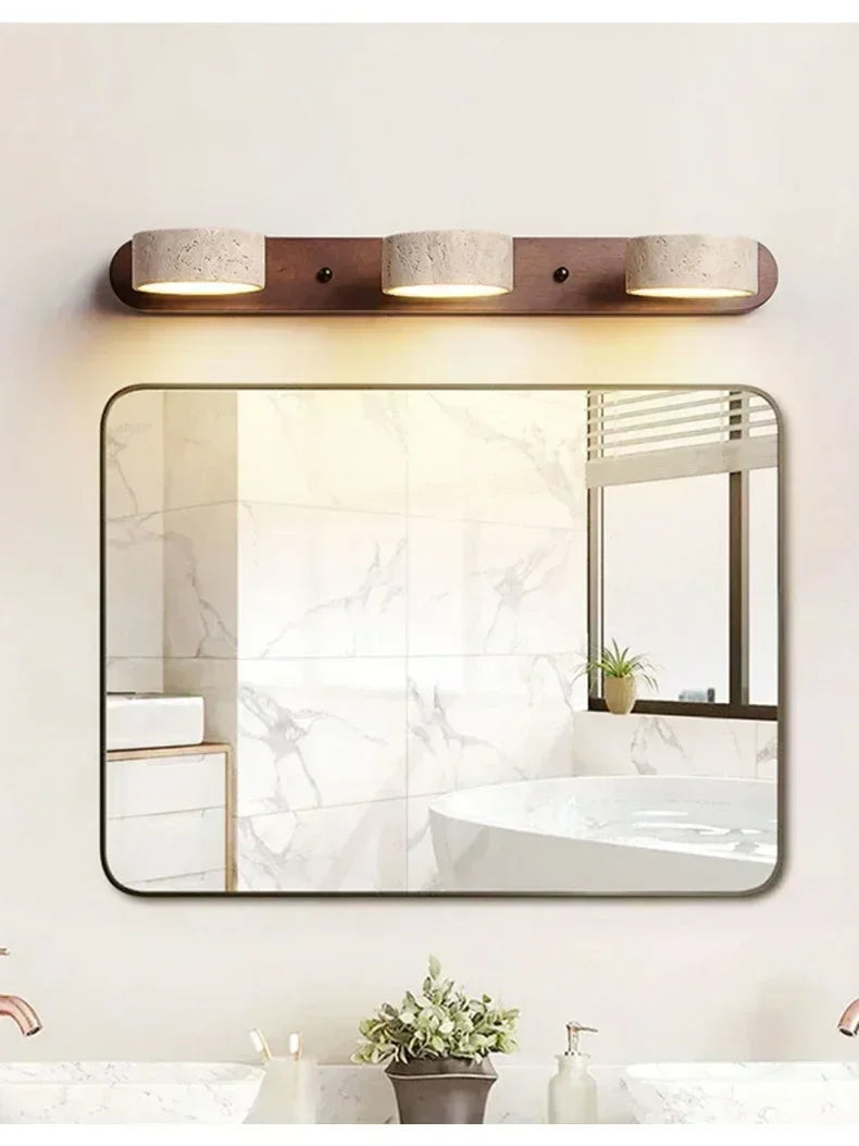 Gemela | Rotatable Travertine Duo Vanity Wall Light