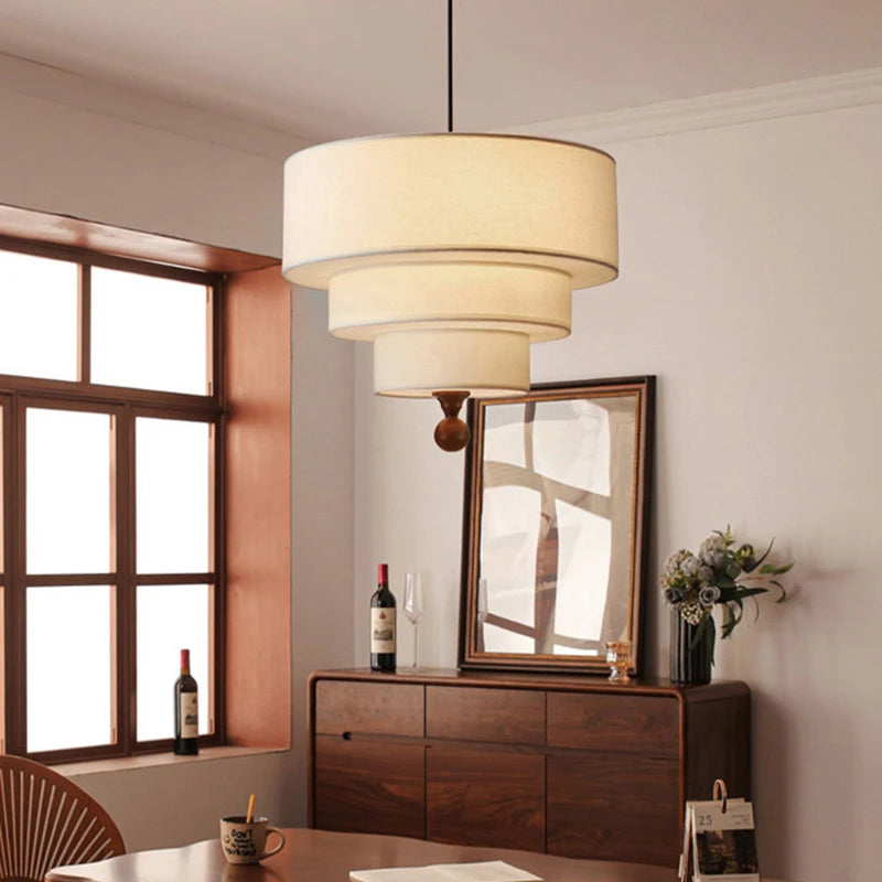 Marcia | Fabric and Wood Chandelier