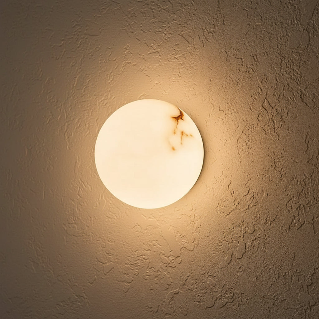 Rhea | Round Natural Marble Wall Lamp