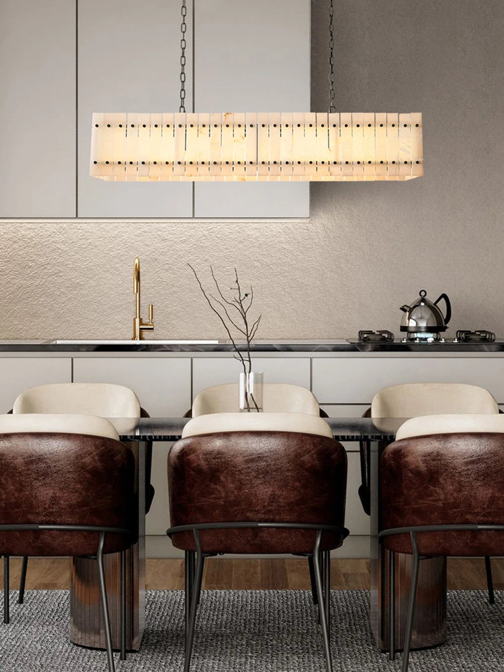 Lumière | Natural Alabaster Linear Chandelier